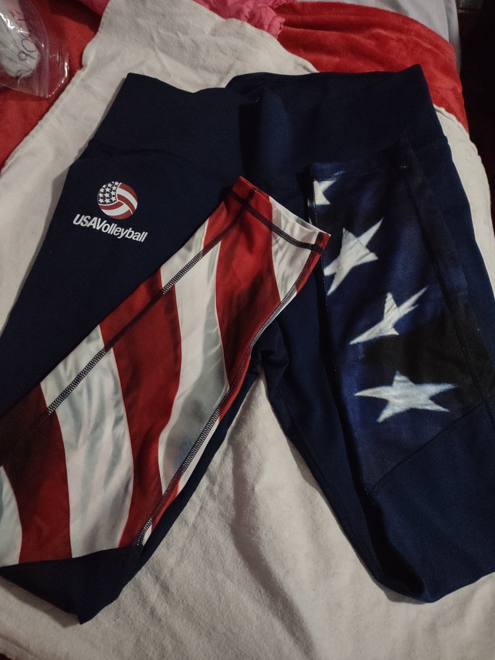 Adidas Ladies L USA Volleyball Navy Leggings - Picture 6 of 9